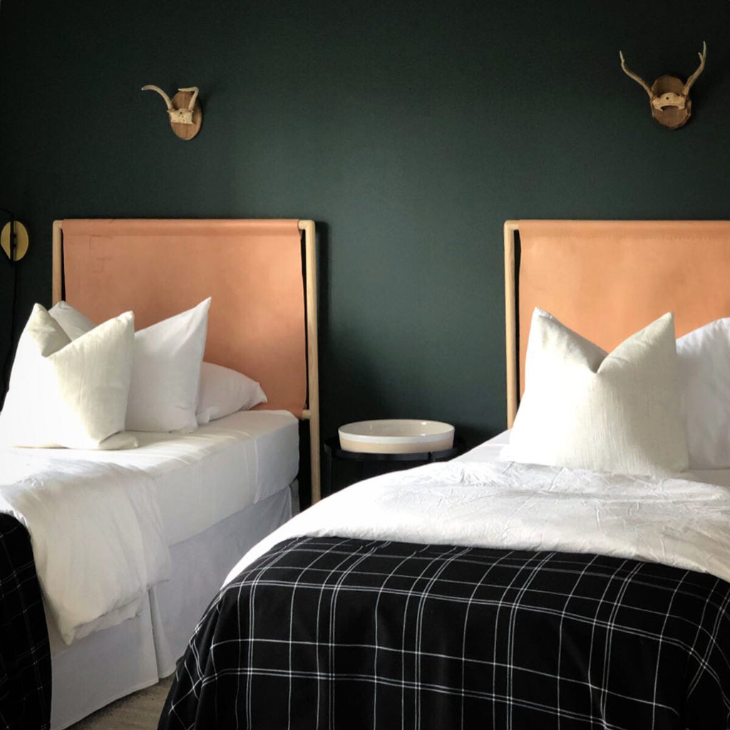 Leather + Oak Headboard