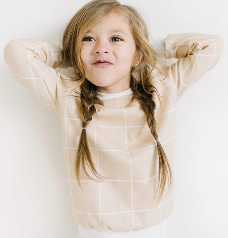 ORGANIC Grid Sweatshirt | peach